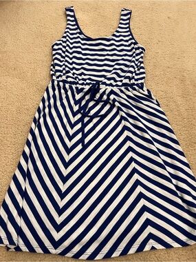 Blue and White Striped Summer Dress
